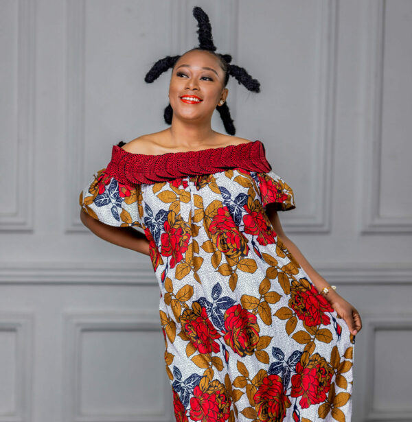 Robe Off-Shoulder "Fleur de Savanes" – Image 2